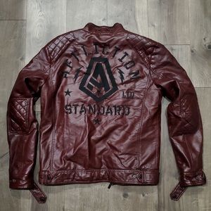 Affliction Black Premium Red Faux Leather Jacket